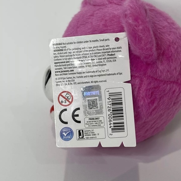 Fortnite Cuddle Team Leader Plush Pink Bear Head Epic Games Russ - Picture 3 of 6